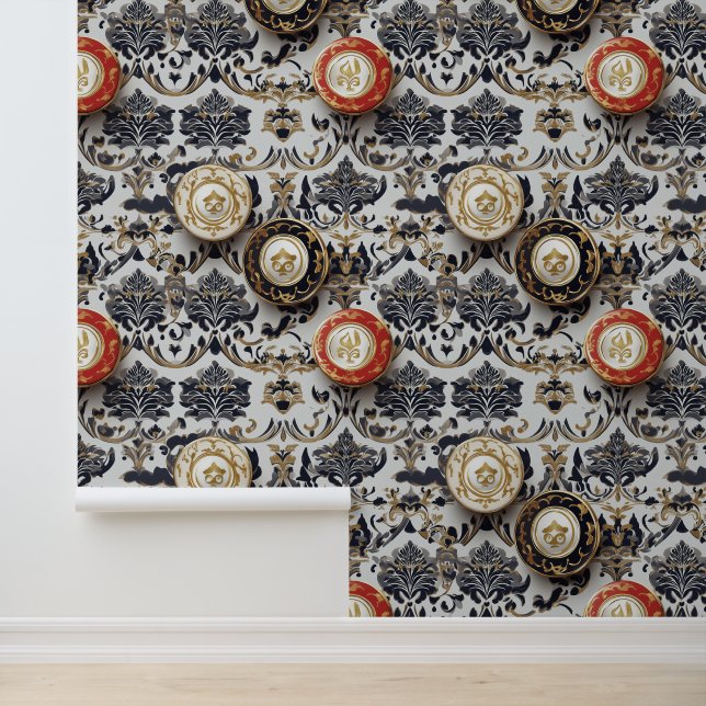 Papel Pintado Juegos de juegos de azar Chips Red & Black (Solicitud)