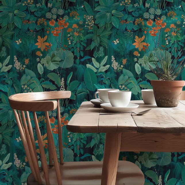 Papel Pintado Jungla Verde azulada mística (Subido por el creador)