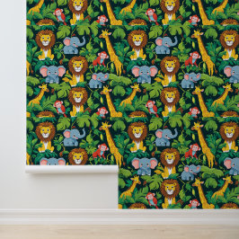 Papel Pintado Jungle Safari Animals Kids's Peel and Stick