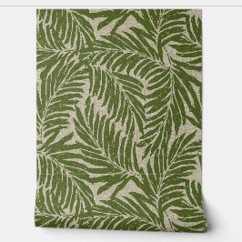 Papel Pintado Kahanu Palms Textura Hawaiana Faux Linen - Olive