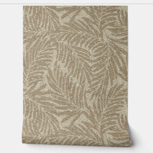 Papel Pintado Kahanu Palms Textura Hawaiana Faux Linen - Taupe