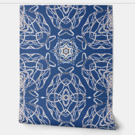 Papel Pintado Kaleidoscope Bright Blue, White, Single Star