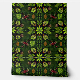 Papel Pintado Kaleidoscope de selva esmeralda: sinfonía de hojas