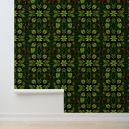 Papel Pintado Kaleidoscope de selva esmeralda: sinfonía de hojas