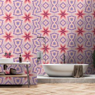 Papel Pintado Kaleidoscopio de cielo rosado y púrpura