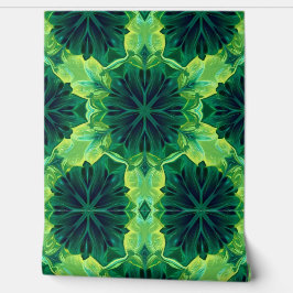 Papel Pintado Kaleidoscopio Esmeralda: Simetría tropical exubera
