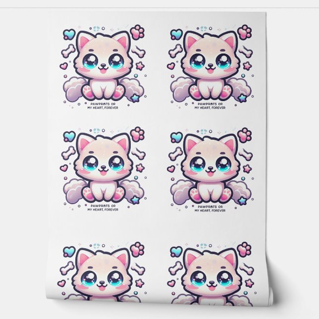 Papel Pintado Kawaii dibuja fotografías en mi corazón para siemp (Desenrollar)