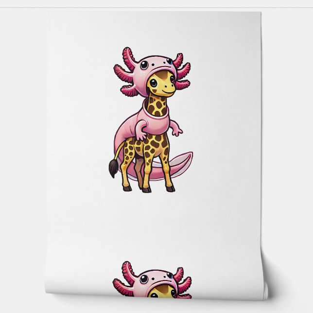 Papel Pintado Kawaii Giraffe Axolotl Costume (Desenrollar)