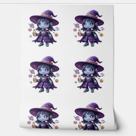 Papel Pintado Kawaii Robot Chica de brujas lindo hogar futurista