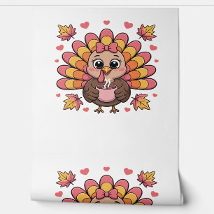 Papel Pintado kawaii rosa thanksintero pavo clásica camiseta