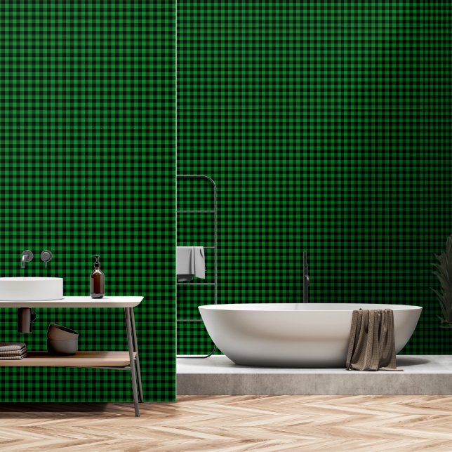 Papel Pintado Kelly Green One Inch Wide Buffalo Plasté (Baño)