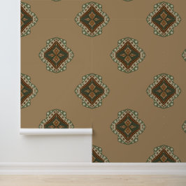 Papel Pintado Khaki And Seal Brown Boho Earthy Vibes - Diamonds