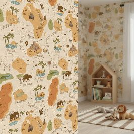Papel Pintado Kid's Personalized Safari Map ID1269