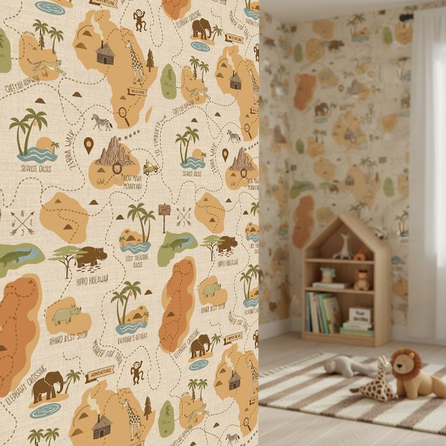 Papel Pintado Kid's Personalized Safari Map ID1269 (Subido por el creador)