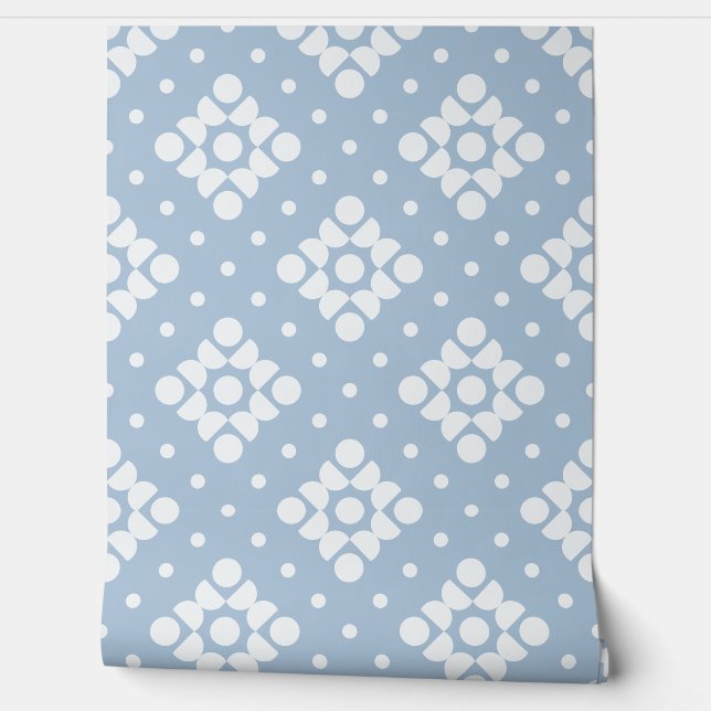 Papel Pintado (L) 2502222B Retro Dotty Diamond Blue Background (Desenrollar)
