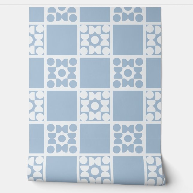 Papel Pintado (L) 2502223B Retro Geometric Tiles Blue (Desenrollar)