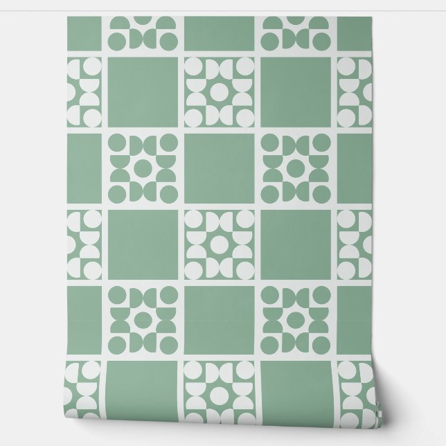 Papel Pintado (L) 2502223C Retro Geometric Tiles Green (Desenrollar)