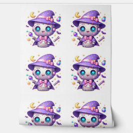 Papel Pintado La Bruja de Kawaii Robot Cute Magical Inspirada En