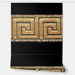 Papel Pintado La clave griega del oro en el diseñador negro