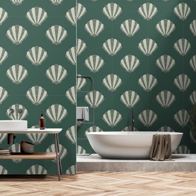 Papel Pintado La concha marina moderna (Baño)