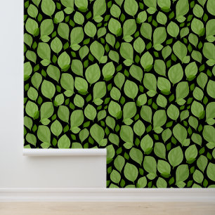 Papel Pintado La Cuenca Negra Verde deja el patrón dibujado por