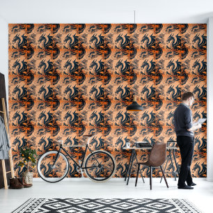 Papel Pintado La guerra de los dragones Cielos naranjas