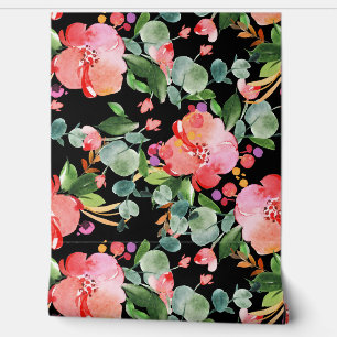 Papel Pintado La vegetación eucaliptus roja sobre el negro