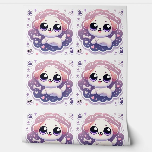 Papel Pintado La vida es mejor con Paw Kawaii, amante de las mas (Desenrollar)