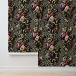 Papel Pintado La vigilia desagradable - Floral gótica