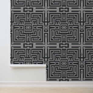Papel Pintado Laberinto moderno: elegante decoración de arte geo