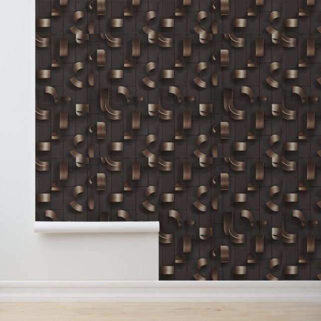 Papel Pintado Laberinto Moderno (Metálico) de Lujo (Solicitud)