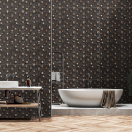 Papel Pintado Laberinto Moderno (Metálico) de Lujo