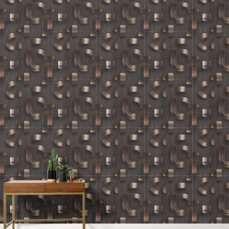 Papel Pintado Laberinto Moderno (Metálico) de Lujo