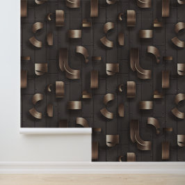 Papel Pintado Laberinto Moderno (Metálico) de Lujo