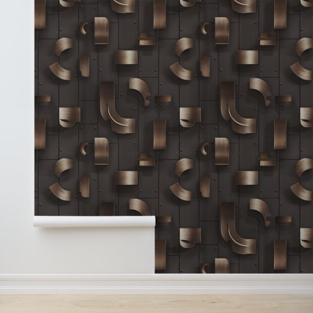 Papel Pintado Laberinto Moderno (Metálico) de Lujo (Solicitud)