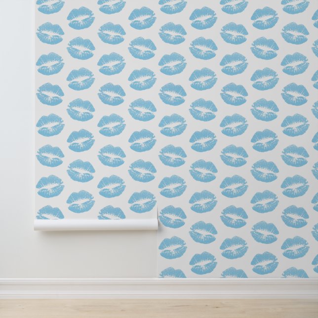 Papel Pintado Labios Azules, Patrón De Labios, Labios Azules, Be (Solicitud)