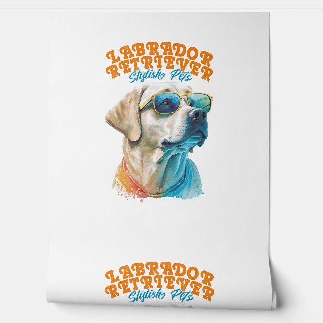 Papel Pintado Labrador recuperar Mascotas elegantes (Desenrollar)