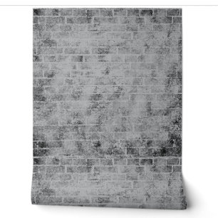 Papel pintado ladrillo gris moderno con efecto des