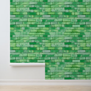 Papel Pintado Ladrillos acuáticos Kelly Green Seamless Patterns