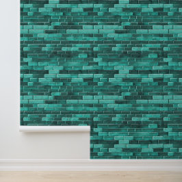 Papel Pintado Ladrillos azules verde azulados Gris Patrones sin 