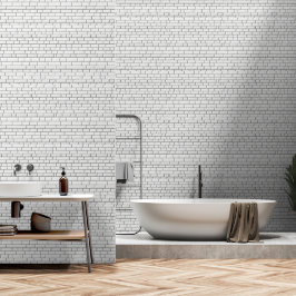 Papel Pintado Ladrillos Blancos Patrones Sin Marea Rústico Elega