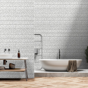 Papel Pintado Ladrillos Blancos Patrones Sin Marea Rústico Elega