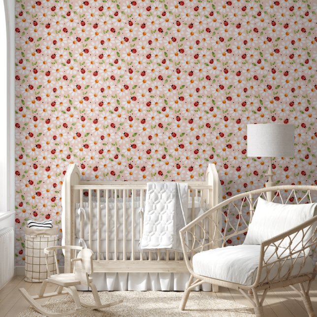 Papel Pintado Ladybug Daisy Nursery Niños Dormitorio Peach (Niños)