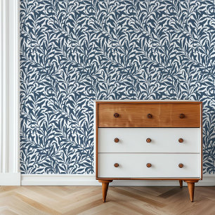 Papel Pintado Lago Azul y Rama de Sauce Blanco