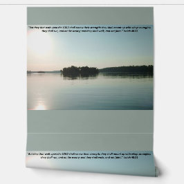 Papel Pintado Lago Pacífico y árboles lejanos con escritura