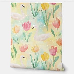 Papel Pintado Lago Swan Serenade