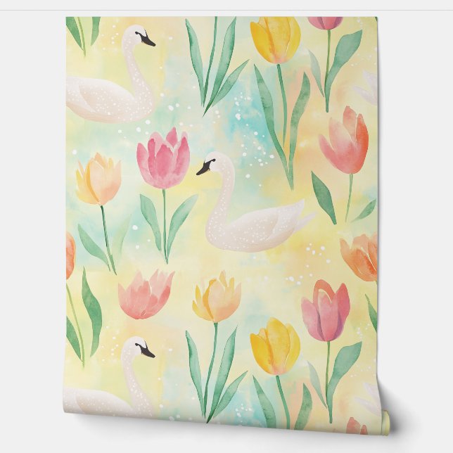 Papel Pintado Lago Swan Serenade (Desenrollar)