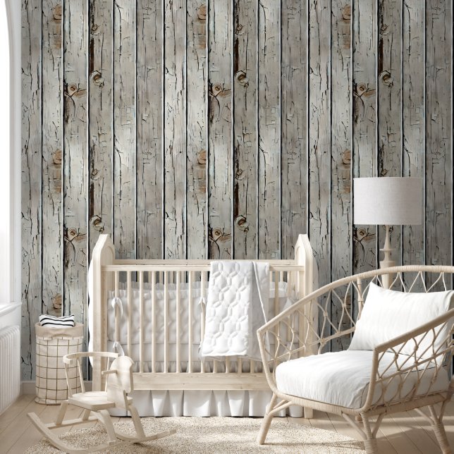 Papel Pintado Lámina de madera de limewash país moda rústica occ (Niños)