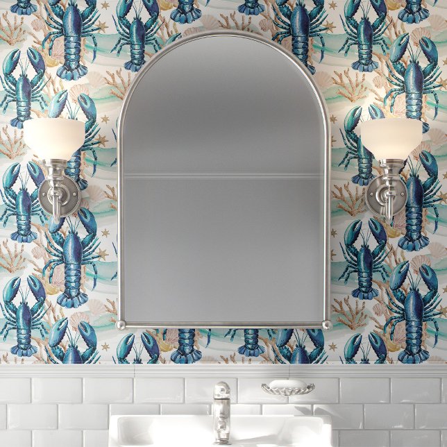 Papel Pintado Langostas Azules y Conchas Costeras (Subido por el creador)