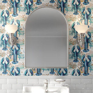 Papel Pintado Langostas azules y mariscos